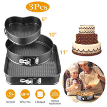 Load image into Gallery viewer, 3-Piece: Non-stick Springform Cake Pan Set with Removable Bottom