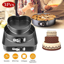 Load image into Gallery viewer, 3-Piece: Non-stick Springform Cake Pan Set with Removable Bottom