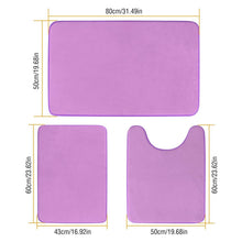 Load image into Gallery viewer, 3-Piece Set: Bathroom Rug Set Plush Velvet Bath Carpet