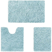 Load image into Gallery viewer, 3-Piece Set: Bathroom Rugs Set Ultra Soft Non Slip and Absorbent Chenille