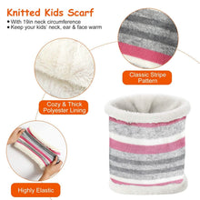 Load image into Gallery viewer, 3-Piece Set: Winter Kids Knitted Warm Beanie Hat and Glove for 4-7 Years Old