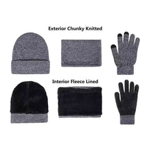 Load image into Gallery viewer, 3-Piece: Winter Beanie Hat Scarf Gloves for Men