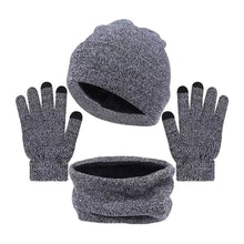 Load image into Gallery viewer, 3-Piece: Winter Beanie Hat Scarf Gloves for Men