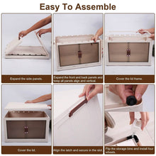 Load image into Gallery viewer, 3-Pieces: Foldable Storage Bins with Lid Front Magnetic Door Collapsible Stackable Closet Organizer