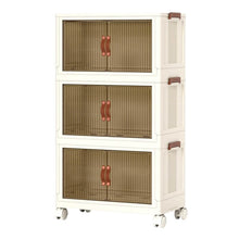 Load image into Gallery viewer, 3-Pieces: Foldable Storage Bins with Lid Front Magnetic Door Collapsible Stackable Closet Organizer