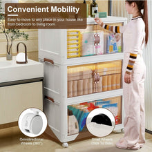 Load image into Gallery viewer, 3-Pieces: Foldable Storage Bins with Lid Front Magnetic Door Collapsible Stackable Closet Organizer
