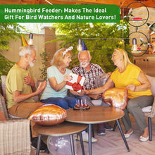 Load image into Gallery viewer, 3-Pieces: Stackable Hanging Humming Bird Feeder with Metal Frame & Red Plastic Bowl