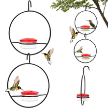 Load image into Gallery viewer, 3-Pieces: Stackable Hanging Humming Bird Feeder with Metal Frame & Red Plastic Bowl
