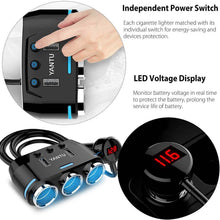 Load image into Gallery viewer, 3 Socket Cigarette Lighter Splitter