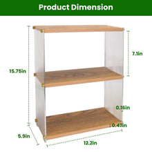 Load image into Gallery viewer, 3-Tier: Acrylic Countertop Organizer Bathroom Wood Counter Storage