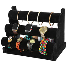 Load image into Gallery viewer, 3-Tier Velvet Jewelry Stand
