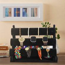 Load image into Gallery viewer, 3-Tier Velvet Jewelry Stand