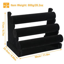 Load image into Gallery viewer, 3-Tier Velvet Jewelry Stand