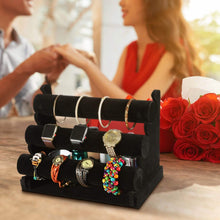 Load image into Gallery viewer, 3-Tier Velvet Jewelry Stand