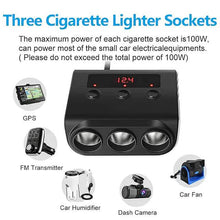 Load image into Gallery viewer, 3-Way Car Plug Charger Adapter