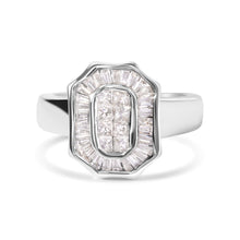 Load image into Gallery viewer, 14K White Gold 1.00 Cttw Baguette and Princess-Cut Diamond Cocktail Art Deco Style Ring (H-I Color, SI1-SI2 Clarity) - Size 7