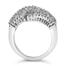 Load image into Gallery viewer, 14K White Gold Diamond Cocktail Ring Band (1 3/4 Cttw, H-I Color, SI2-I1 Clarity) - Size 6-1/2