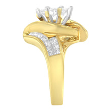 Load image into Gallery viewer, 14K Yellow Gold Princess, Baguette, and Pie cut Diamond Marquise Shaped Ring (1 1/4 Cttw, G-H Color, SI1-SI2 Clarity) - Size 5-1/2