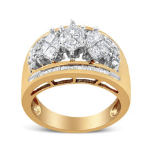 Load image into Gallery viewer, 10K Yellow and White Gold 1 1/2 Cttw Pear Shaped 3 Stone Style Diamond Ring Band (H-I Color, SI1-SI2 Clarity) - Ring Size 7