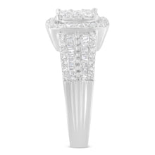Load image into Gallery viewer, 10K White Gold Diamond Cluster Ring (1 Cttw, H-I Color, I1-I2 Clarity) - Size 6-3/4