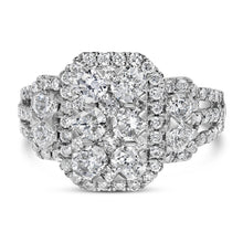 Load image into Gallery viewer, 14K White Gold 2 1/4 Cttw Diamond Cocktail Cluster Ring (G-H Color, SI2-I1 Clarity) - Size 7