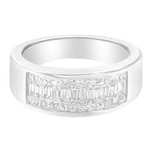 Load image into Gallery viewer, 14K White Gold Princess and Baguette-cut Diamond Ring (1.0 Cttw, H-I Color, VS2-SI1 Clarity) - Size 6