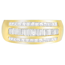 Load image into Gallery viewer, 14K Yellow Gold 1ct. TDW Princess and Baguette-Cut Diamond Ring(H-I, SI1-SI2)