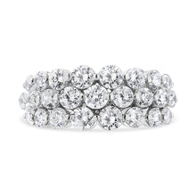 Load image into Gallery viewer, 10K White Gold 2 1/2 Cttw Round Natural Diamond 3 Row Band Ring (I-J Color, I1-I2 Clarity) - Ring Size 7