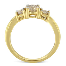 Load image into Gallery viewer, 10K Yellow Gold Three Stone Diamond Band Ring (1.00 cttw, J-K Color, I2-I3 Clarity)