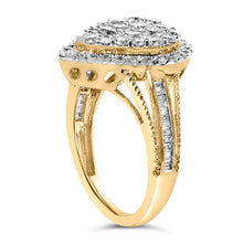 Load image into Gallery viewer, 10K Yellow Gold Plated .925 Sterling Silver 1 1/2 Cttw Round-Cut Diamond Cocktail Ring (I-J Color, I1-I2 Clarity) - Size 7
