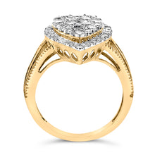 Load image into Gallery viewer, 10K Yellow Gold Plated .925 Sterling Silver 1 1/2 Cttw Round-Cut Diamond Cocktail Ring (I-J Color, I1-I2 Clarity) - Size 7