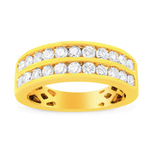 Load image into Gallery viewer, 10K Yellow Gold Two-Row Diamond Band Ring (1 Cttw, J-K Color, I1-I2 Clarity) - Size 6