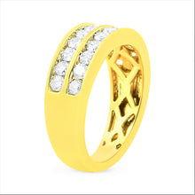 Load image into Gallery viewer, 10K Yellow Gold Two-Row Diamond Band Ring (1 Cttw, J-K Color, I1-I2 Clarity) - Size 6