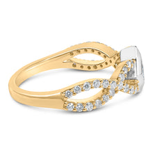 Load image into Gallery viewer, 10K Two Tone Color 5/8 Cttw Diamond Kite and Twist Shank Ring (H-I Color,SI2-I1 Clarity)