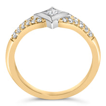 Load image into Gallery viewer, 10K Two Tone Color 1/2 Cttw Diamond Kite and Split Shank Ring (H-I Color,SI2-I1 Clarity)