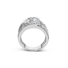 Load image into Gallery viewer, 10K White Gold 2 1/2 Cttw Round and Baguette-Cut Diamond Multi-Row Bypass Ring (J-K Color, I2-I3 Clarity) - Ring Size 7
