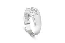 Load image into Gallery viewer, Men's .925 Sterling Silver 1/3 Cttw Diamond Channel Set 3 Stone Ring Band (I-J Color, I3 Clarity) - Ring Size 10