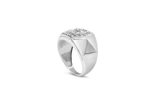 Load image into Gallery viewer, Men's .925 Sterling Silver 1/2 Cttw Multi-Diamond Hexagon Frame Ring (I-J Color, I3 Clarity) - Ring Size 10