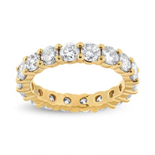 Load image into Gallery viewer, 14K Yellow Gold 3.00 Cttw Shared Prong Set Round Cut Diamond Eternity Band (J-K Color, VS1-VS2 Clarity) - Ring Size 7
