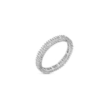 Load image into Gallery viewer, 10K White Gold 1.0 Cttw Princess Cut Diamond Double Row Eternity Band Ring (I-J Color, I1-I2 Clarity)- Size 7