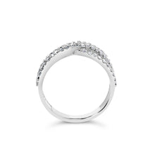 Load image into Gallery viewer, 10K White Gold 3/4 Cttw Princess Natural Diamond Split Shank and Weave Band Ring (H-I Color, SI1-SI2 Clarity) - Ring Size 7
