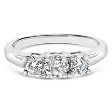 Load image into Gallery viewer, 14K White Gold 3/4 Cttw Lab Grown Diamond 3 Stone Ring Band (F-G Color, VS2-SI1 Clarity)- Size 7