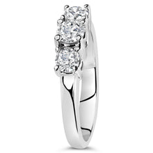 Load image into Gallery viewer, 14K White Gold 3/4 Cttw Lab Grown Diamond 3 Stone Ring Band (F-G Color, VS2-SI1 Clarity)- Size 7
