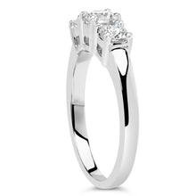 Load image into Gallery viewer, 14K White Gold 3/4 Cttw Lab Grown Diamond 3 Stone Ring Band (F-G Color, VS2-SI1 Clarity)- Size 7