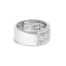 Load image into Gallery viewer, .925 Sterling Silver 2.0 Cttw Lab Grown Diamond Three-Row Pavé Band Ring
