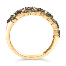 Load image into Gallery viewer, 10K Yellow Gold Plated .925 Sterling Silver 1/3 cttw Natural Diamond Band Ring - Size 7