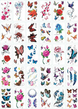 Load image into Gallery viewer, 30 Pieces/set Small Luxury Temporary Tattoo Sticker Colorful Drawing Flower Cute Body Tatoo For Kids Adults