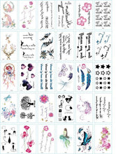 Load image into Gallery viewer, 30 Pieces/set Small Luxury Temporary Tattoo Sticker Colorful Drawing Flower Cute Body Tatoo For Kids Adults