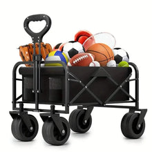 Load image into Gallery viewer, Heavy Duty Utility Portable Foldable Outdoor Beach Garden Wagon Cart with 360° All Terrain Wheels