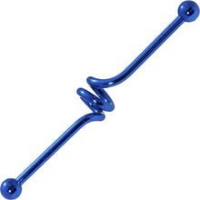 Load image into Gallery viewer, Spiral Blue Anodized Titanium Industrial Project Bar 40mm